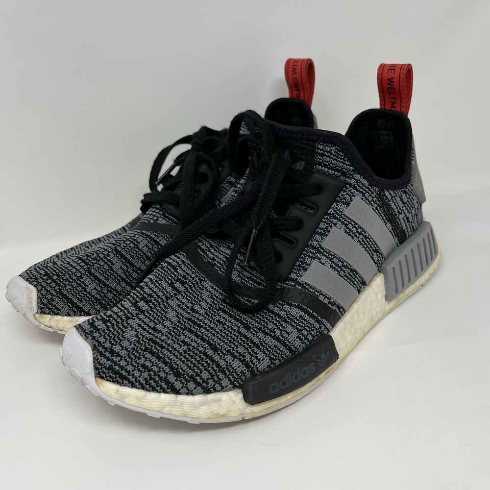 Adidas NMD R1 Glitch Black Grey Men's Size 9 Running Sneakers BB2884